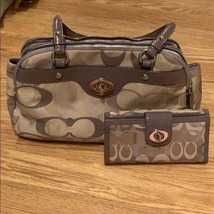 Lavender Coach Bag with Wallet